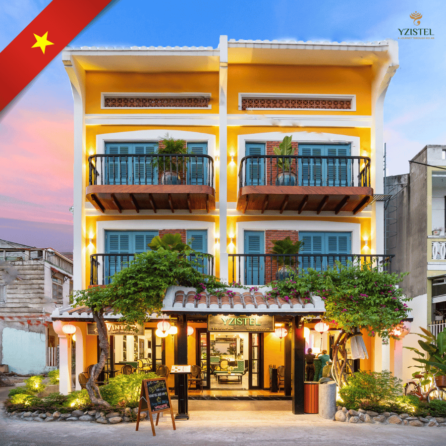Khách sạn boutique Hội An, khách sạn trong phố cổ Hội An, khách sạn phong cách Đông Dương ở Hội An, khách sạn ở Hội An có quán cà phê