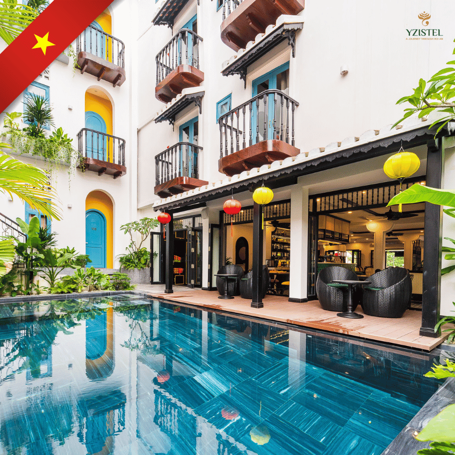Khách sạn boutique Hội An, khách sạn trong phố cổ Hội An, khách sạn phong cách Đông Dương ở Hội An, khách sạn ở Hội An có quán cà phê