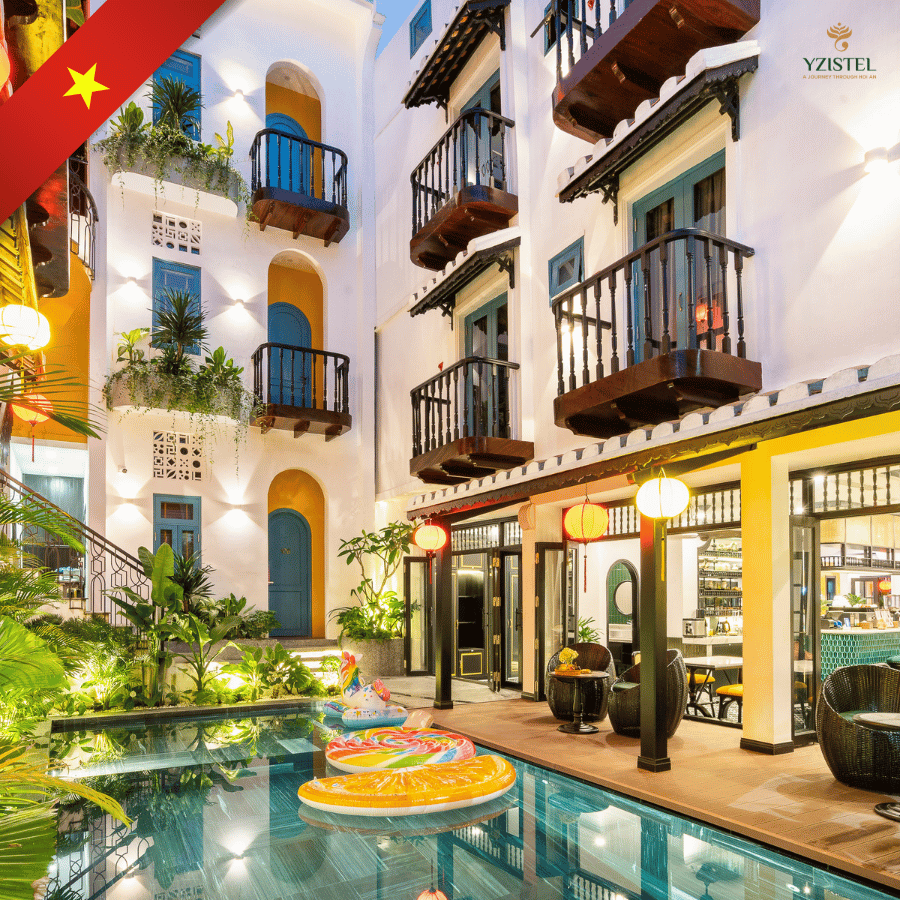 Khách sạn boutique Hội An, khách sạn trong phố cổ Hội An, khách sạn phong cách Đông Dương ở Hội An, khách sạn ở Hội An có quán cà phê