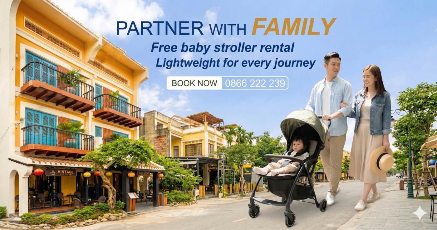 Free strollers are available at hotels in Hoi An (Image source: YZISTEL HOI AN)