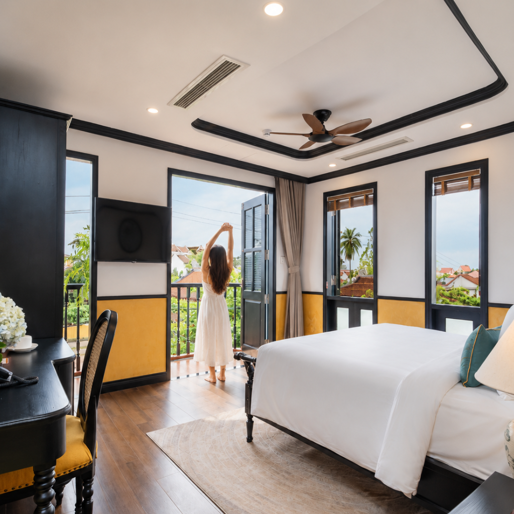 khách sạn boutique Hội An, khách sạn trong phố cổ Hội An, khách sạn phong cách Đông Dương ở Hội An, khách sạn ở Hội An có quán cà phê, khách sạn ở Hội An gần Chùa Cầu, khách sạn trung tâm Hội An, khách sạn ở Hội An có ban công, khách sạn phong cách ở Hội An, trải nghiệm lưu trú độc đáo ở Hội An, chỗ ở boutique tốt nhất tại Hội An, Yzistel Hoi An