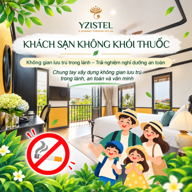 Yzistel Hoi An, Khách sạn không khói thuốc tại Hội An, khách sạn boutique Hội An, khách sạn trong phố cổ Hội An, khách sạn phong cách Đông Dương ở Hội An, khách sạn ở Hội An có quán cà phê, khách sạn ở Hội An gần Chùa Cầu, khách sạn trung tâm Hội An, khách sạn ở Hội An có ban công, khách sạn phong cách ở Hội An, trải nghiệm lưu trú độc đáo ở Hội An, chỗ ở boutique tốt nhất tại Hội An