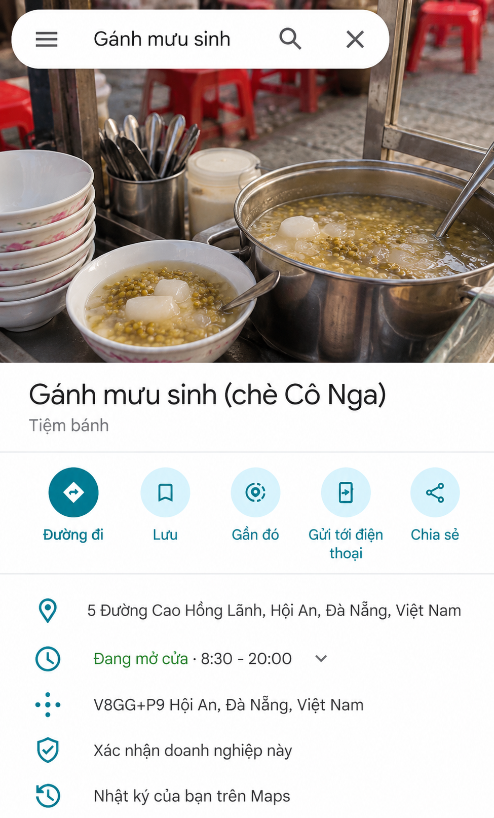 chè Cô Nga, Gánh Mưu Sinh Hội An, bánh căn Bà Xi, Gánh đèn hoa đăng, Yzistel Hoi An